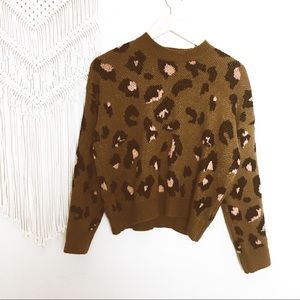 Animal Print Crewneck Sweater